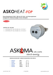 Askoma ASKOHEAT-FOP AHFR-BI-OP-18.0 kW Montagevorschrift, Gebrauchsanleitung Und Service