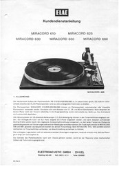Elac MIRACORD 610 Kundendienstanleitung