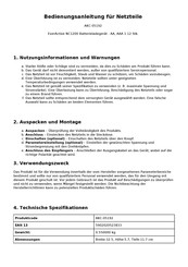 everActive NC-1200 Bedienungsanleitung