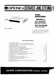 Sharp OPTONICA SX-9100H Bedienungsanleitung