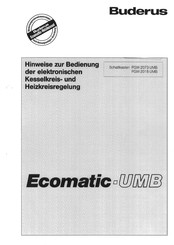 Buderus Ecomatic-UMB-Serie Hinweise Zur Bedienung