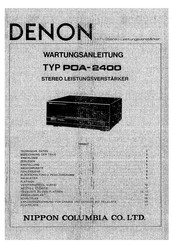 Denon POA-2400 Wartungsanleitung