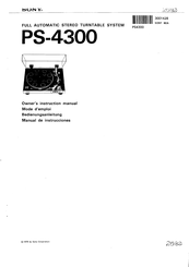Sony PS-4300 Bedienungsanleitung