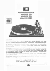 Elac MIRACORD 650 Kundendienstanleitung