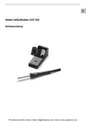 Weller HAP 200 Betriebsanleitung