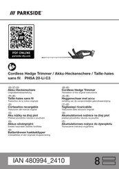 Parkside PHSA 20-Li C3 Originalbetriebsanleitung