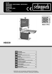 Scheppach HBS30 Originalbetriebsanleitung