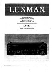 Luxman LV-113 Bedienungsanleitung