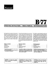 Sansui B-77 Betriebsanleitung