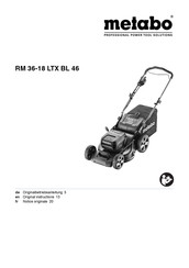 Metabo RM 36-18 LTX BL 46 Originalbetriebsanleitung