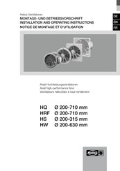 Helios HRF Serie Montage- Und Betriebsvorschrift