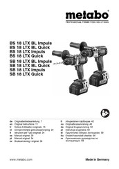 Metabo BS 18 LTX Originalbetriebsanleitung