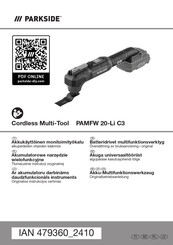 Parkside PAMFW 20-Li C3 Originalbetriebsanleitung