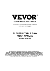 Vevor WTS210F Bedienungsanleitung