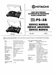 Hitachi PS-38 Serviceanleitung
