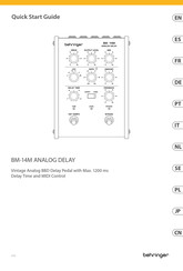 Behringer BM-14M ANALOG DELAY Schnellstartanleitung