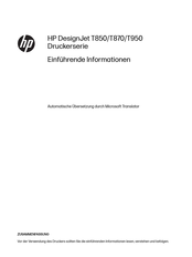 HP DesignJet T950 Einführende Informationen