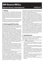 indexa IND2 Serie Allgemeine Hinweise / Sicherheitshinweise