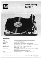 Dual 1010 F Serviceanleitung
