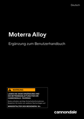 Cannondale Moterra Alloy Ergänzung Zum Benutzerhandbuch