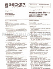 Becker EUROPA STEREO Einbauanleitung