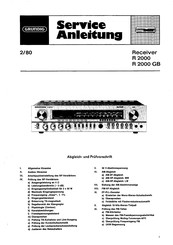 Grundig R 2000 GB Serviceanleitung