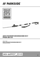 Parkside PTHSA 20-Li C4 Originalbetriebsanleitung