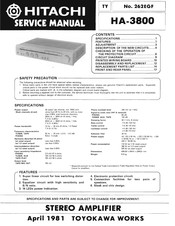 Hitachi HA-3800 Serviceanleitung