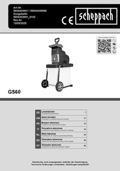 Scheppach GS60 Originalbetriebsanleitung