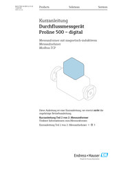 Endress+Hauser Proline 500-digital Kurzanleitung