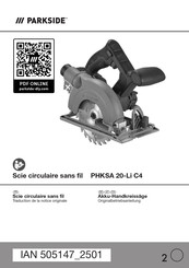 Parkside PHKSA 20-Li C4 Originalbetriebsanleitung