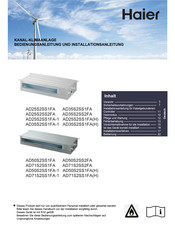 Haier AD35S2SS2FA Bedienungsanleitung Und Installationsanleitung