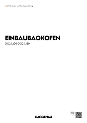 Gaggenau GO24 100 Serie Gebrauchs- Und Montageanleitung
