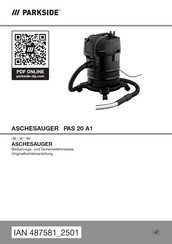 Parkside PAS 20 A1 Bedienungs- Und Sicherheitshinweise Originalbetriebsanleitung