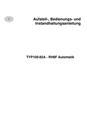 Wamsler TYP109-85A Aufstell-, Installations- Und Bedienungsanleitung