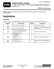 Toro TX 700 Installationsanweisungen