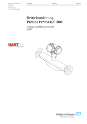 Endress+Hauser Proline Promass F 200 Betriebsanleitung