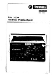 Hirschmann RPM 2000 Bedienungsanleitung