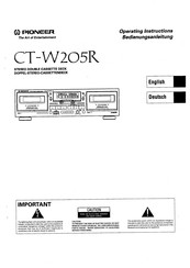Pioneer CT-W205R Bedienungsanleitung