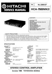 Hitachi HCA-7500MKII Serviceanleitung