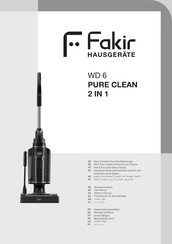 Fakir WD 6 PURE CLEAN 2 IN 1 Gebrauchsanweisung