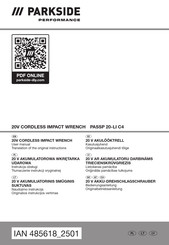 Parkside Performance PASSP 20-Li C4 Bedienungsanleitung