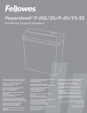 Fellowes Powershred 2S Bedienungsanleitung