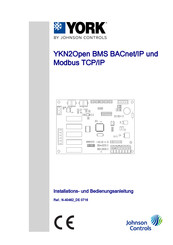 Johnson Controls Modbus TCP/IP Installations- Und Bedienungsanleitung
