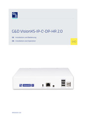 G&D VisionXS-IP-C-DP-HR 2.0 Installation Und Bedienung