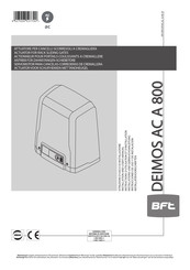 Bft DEIMOS AC A 800 Installations- Und Gebrauchsanleitung