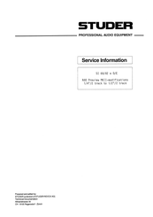 Studer A80 Serviceinformation