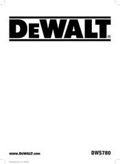 DeWalt DWS780 Bersetzt Von Den Originalanweisungen