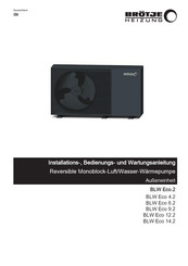 Brotje BLW Eco.2 Installations-, Bedienungs- Und Wartungsanleitung