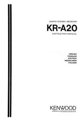 Kenwood KR-A20 Bedienungsanleitung